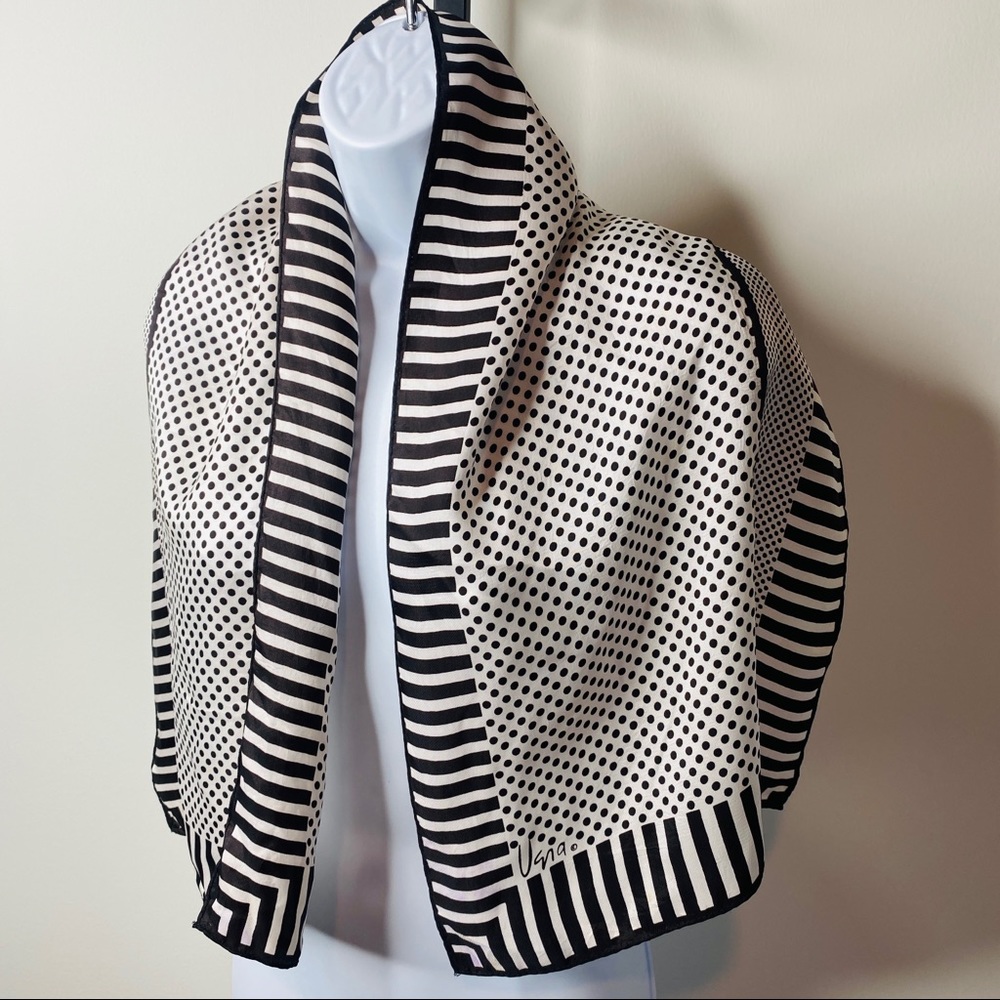 Vintage Vera Black & White Polka Dot & Stripe Versatile Scarf